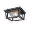 Z-Lite Seoul 3 Light Outdoor Flush Ceiling Mount Fixture, Oil Rubbed Bronze & Clear 571F-ORB - alternate 3